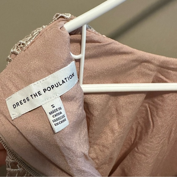 Dress the population embroidery dress size S golden beige - Picture 2 of 3